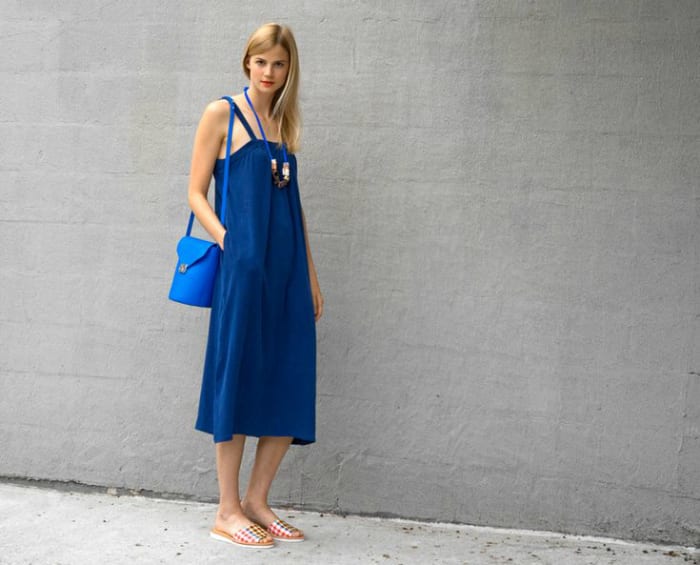 Sabrina Moon Yoke Crinkle Dress, $325, available at Bird.