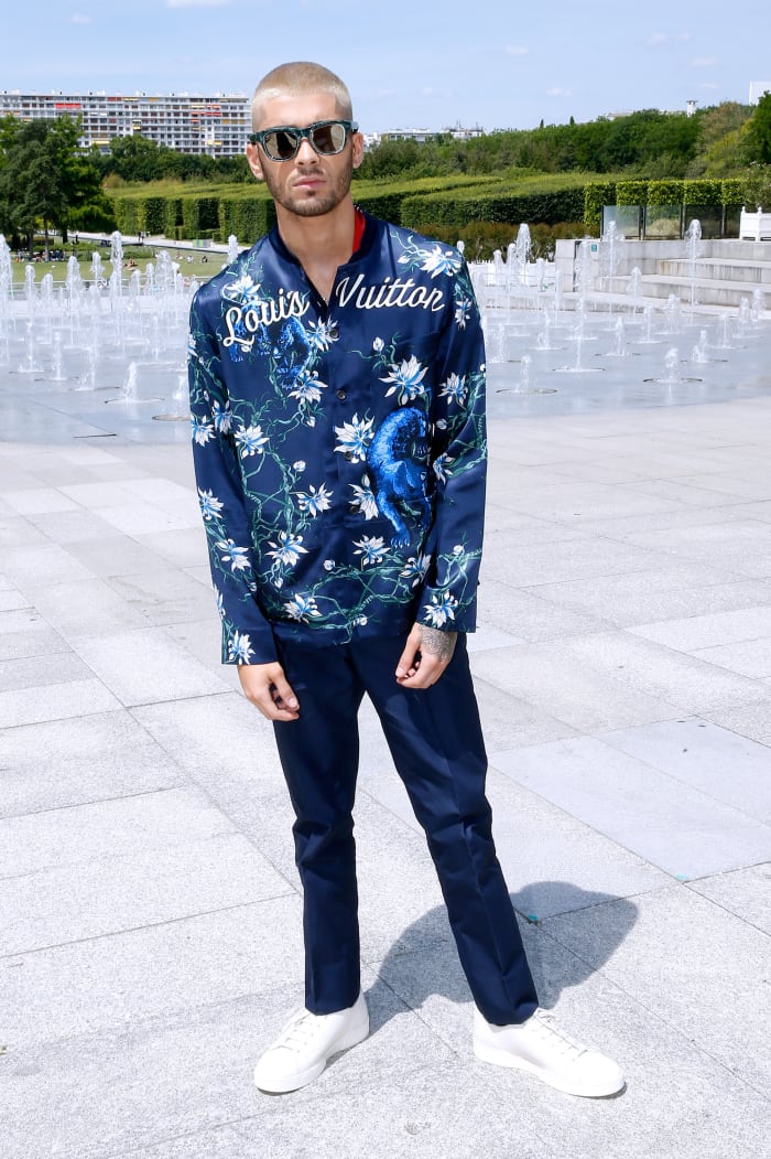 Zayn Malik in Louis Vuitton at the house's men's show in Paris. Photo: Bertrand Rindoff Petroff/Getty Images