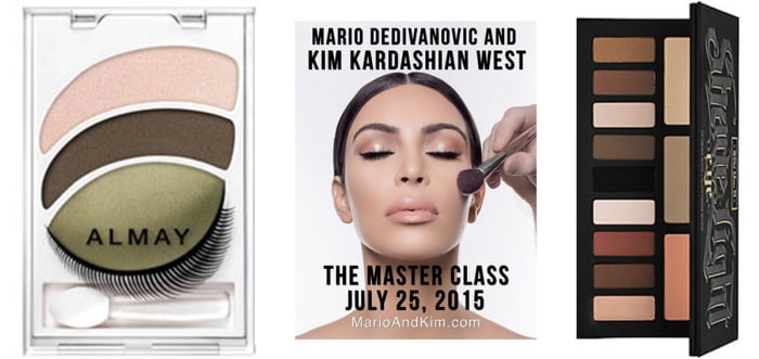 Old school eye shadow vs. newfangled eye contouring. Photos: Almay, Kim Kardashian/Instagram and Sephora