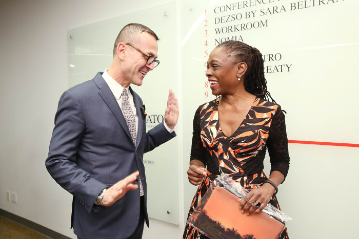 Steven Kolb with First Lady of New York City, Chirlane McCray, in February. Photo: Mireya Acierto/Getty Images