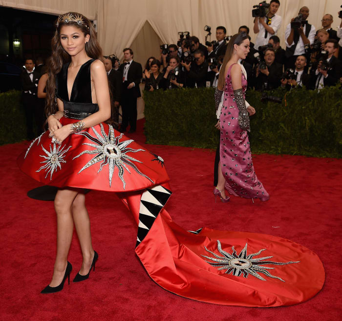 Zendaya at the Met Gala in May, wearing shoes from her upcoming collection. Photo: Dimitrios Kambouris/Getty Images