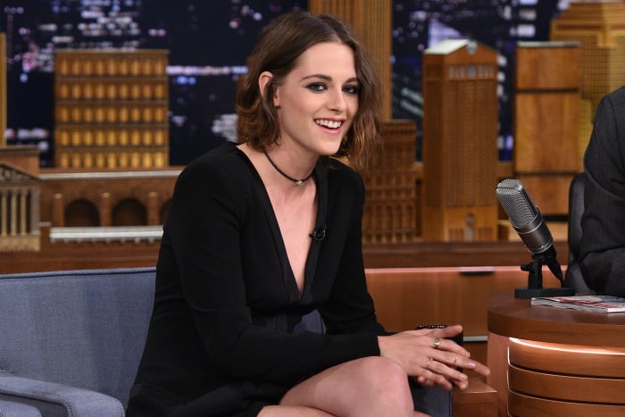 Kristen Stewart in Diane von Furstenberg at "The Tonight Show Starring Jimmy Fallon." Photo: Mike Coppola/NBC