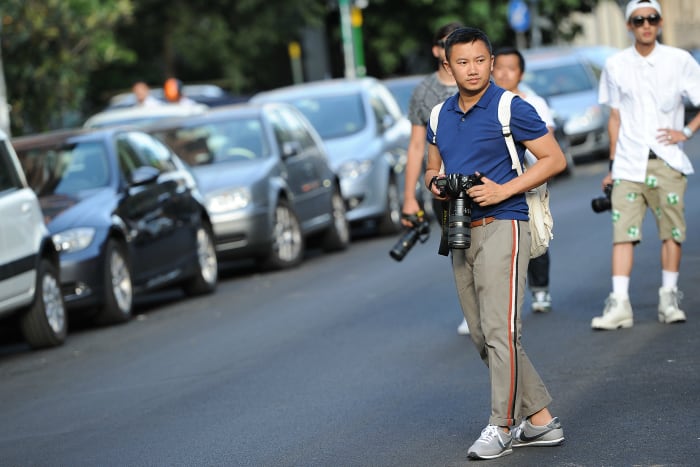 Tommy Ton at Prada's menswear show during Milan Fashion Week in June 2013. Photo: Jacopo Raule/Getty Images