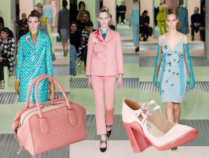 Runway Photos: Imaxtree, Prada inside bag, $6,500, available at Prada; Prada Mary Jane pump, $790, available at Neiman Marcus.
