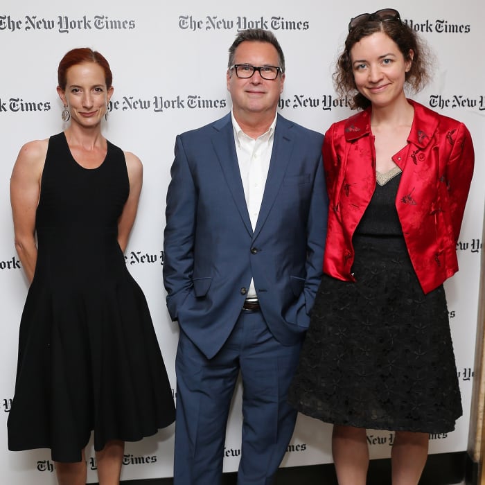 Vanessa Friedman, Stuart Emmrich and Alexandra Jacobs in 2014. Photo: Neilson Barnard/Getty Images for 'The New York Times'