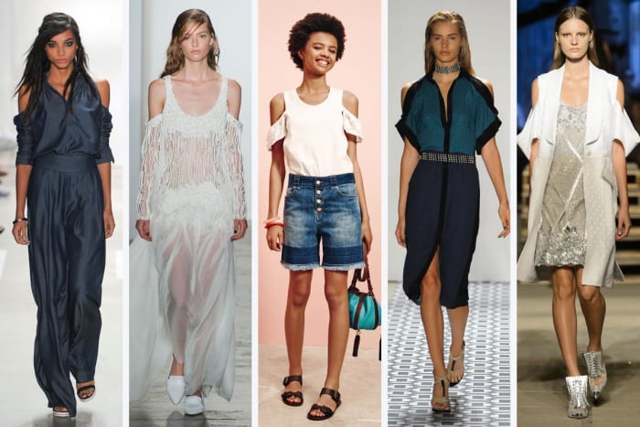 From left to right: Nicole Miller, Wes Gordon, See by Chloe, Ohne Titel and Givenchy. Photos: Imaxtree