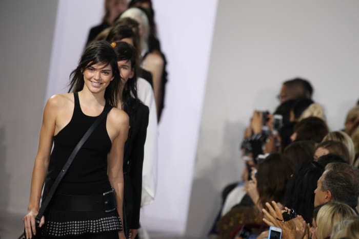 Kendall Jenner in Michael Kors's spring 2016 runway show. Photo: Antonio de Moraes Barros Filho/FilmMagic