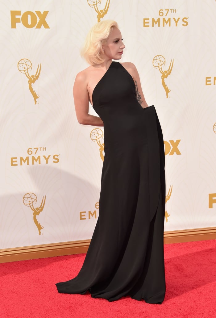Lady Gaga in Brandon Maxwell's debut spring 2016 collection. Photo: Alberto E. Rodriguez/Getty Images for TNT LA