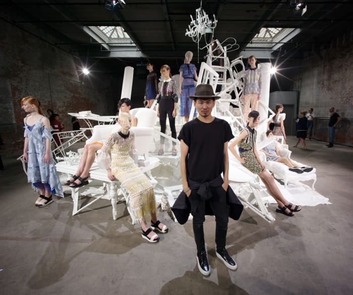 Designer Han Chong at the Self-Portrait spring 2016 presentation during New York Fashion Week. Photo: Grant Lamos IV/Getty Images