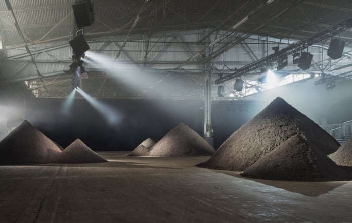 The installation for 3.1 Phillip Lim's spring 2016 show by environmental artist Maya Lin. Photo: 3.1 Phillip Lim
