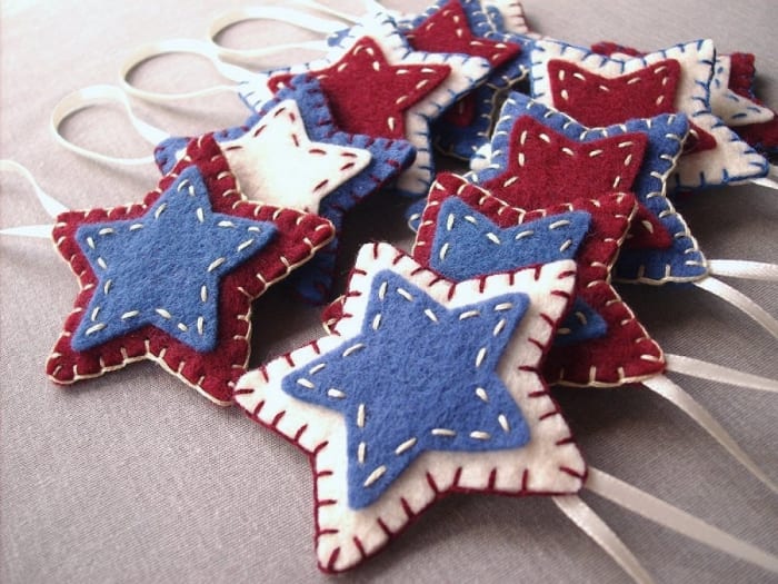 'PeachPod Handmade' 10 rustic star ornaments, $19.99, available at Handmade at Amazon.