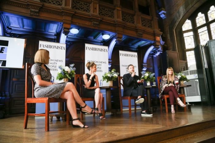 Photo: Fashionista's Lauren Indvik, Elle's Robbie Myers, InStyle's Ariel Foxman and Teen Vogue's Amy Astley at last year's Fashionista conference in New York. Photo: Fashionista