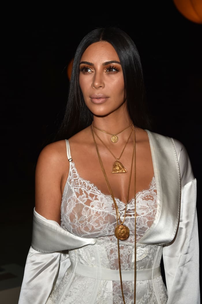 Kim Kardashian at the Givenchy's spring 2017 show during Paris Fashion Week on Oct. 2, 2016. Photo: Pascal Le Segretain/Getty Images