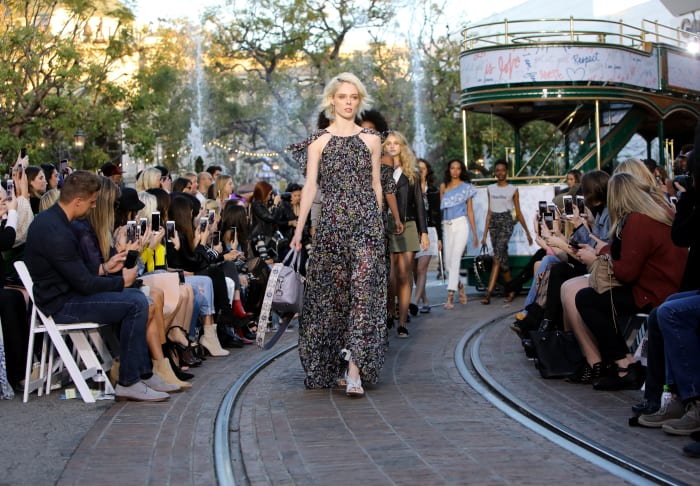 The finale walk at Rebecca Minkoff spring 2017. Photo: Rachel Murray/Getty Images for Rebecca Minkoff