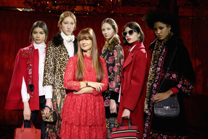 Deborah Lloyd and models at Kate Spade's fall and spring 2017 presentation. Photo: Cindy Ord/Getty Images for Kate Spade