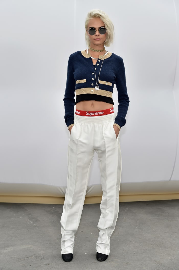 Cara Delevingne at the Chanel Fall 2017 runway show in Paris. Photo: Pascal Le Segretain/Getty Images