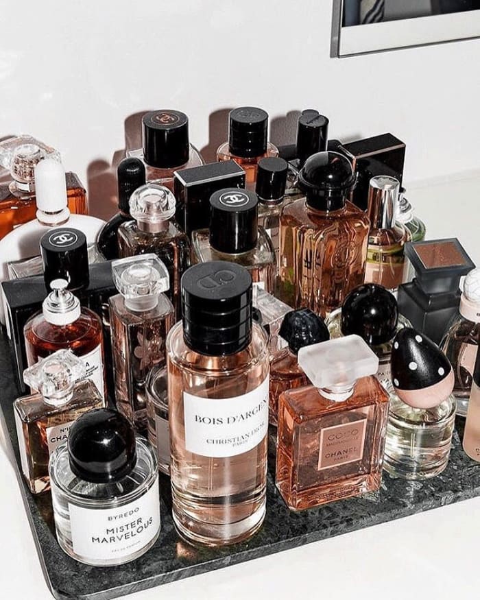 Fashion people fragrances, a still life. Photo: @marianna_hewitt/Instagram