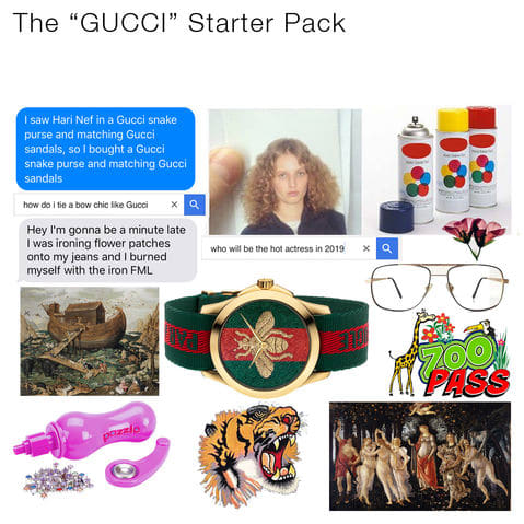 #TFWGucci's "Gucci" starter pack meme by @youvegotnomale. Photo: Gucci
