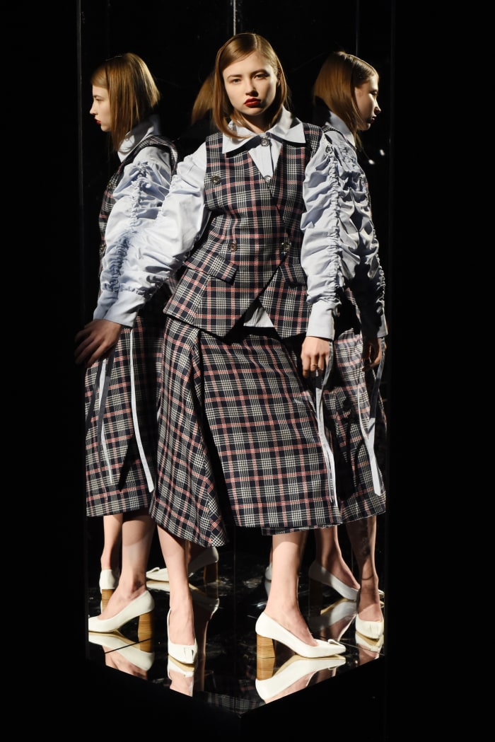 A look from Woolmark Prize nominee Claudia Li's presentation in February. Photo: Albert Urso/Getty Images