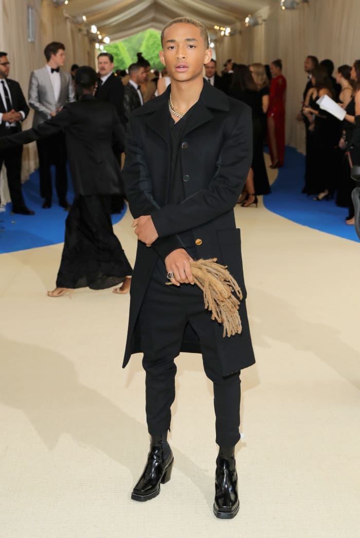 Jaden Smith and what used to be Jaden Smith's hair at the 2017 Met Gala. Photo: Neilson Barnard/Getty Images