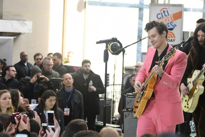 Harry Styles performs on NBC's "Today" at Rockefeller Plaza on Tuesday in New York City. Photo: Mike Coppola/Getty Images