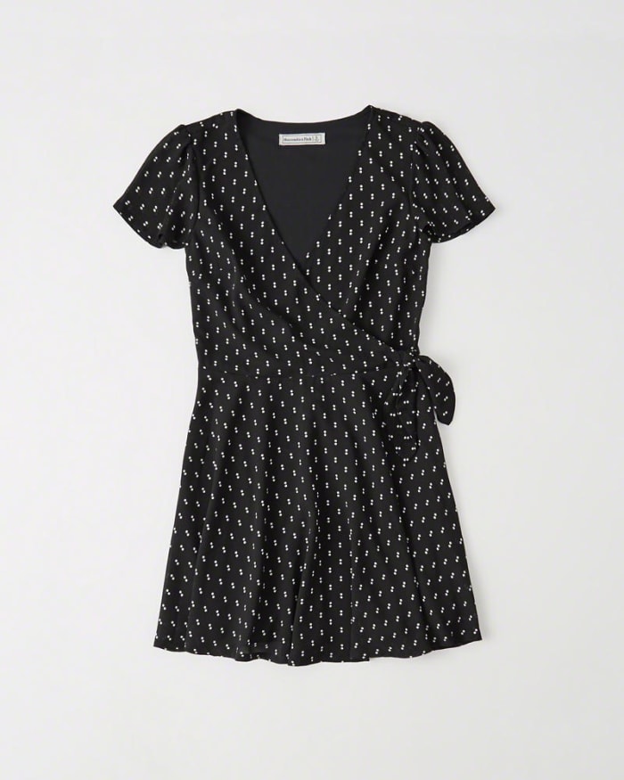 Abercrombie & Fitch printed wrap dress, $39 (from $58), available at Abercrombie & Fitch. Photo: Courtesy of Abercrombie & Fitch