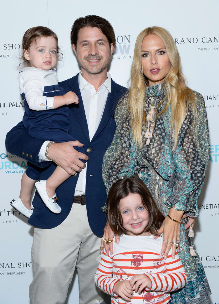 Kaius Jagger Berman, Rodger Berman, Rachel Zoe and Skyler Morrison Berman. Photo: Bryan Steffy/Getty Images for Fashion Show/Grand Canal Shoppes Super Saturday Vegas-Style