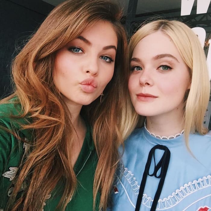 L'Oréal brand ambassadors Thylane Blondeau and Elle Fanning. Photo: @lorealmakeup/Instagram