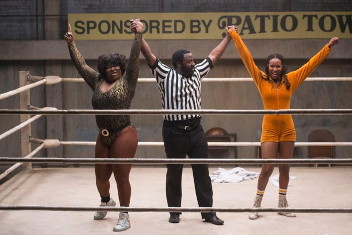 Tammé (Kia Stevens), Keith Bang (Bashir Salahuddin), Cherry Bang (Sydelle Noel). Photo: Erica Parise/Netflix