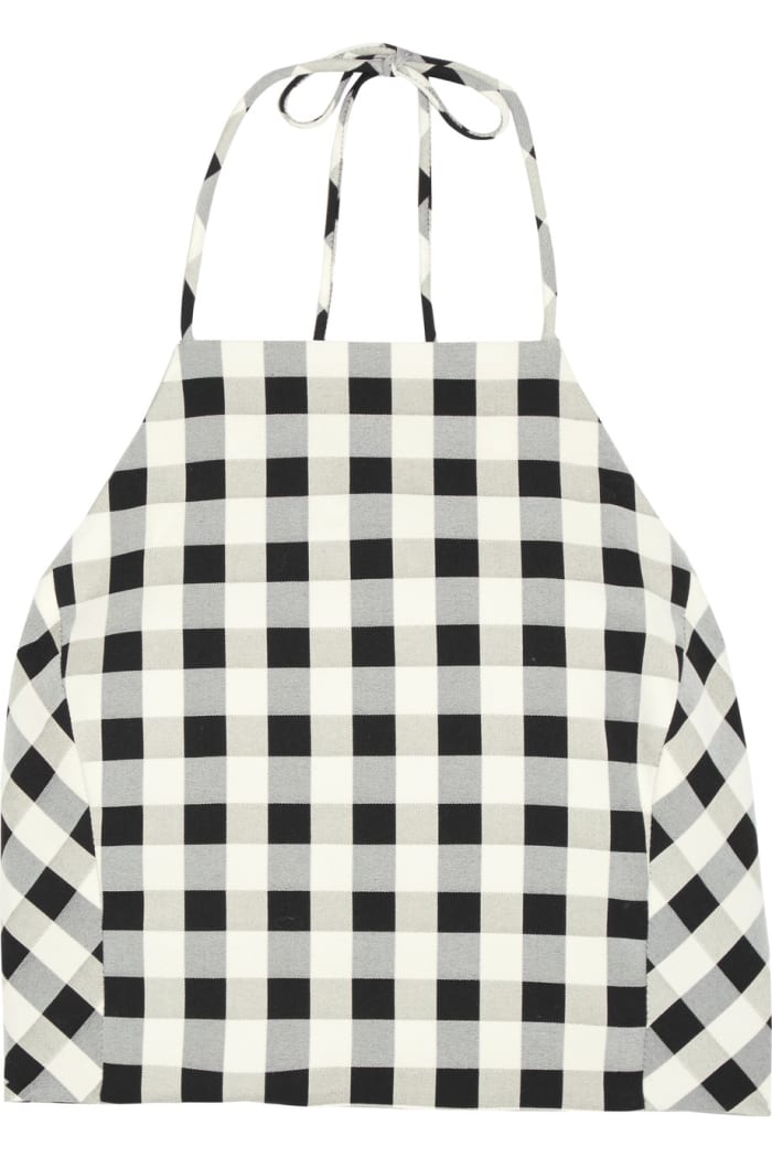 Rag & Bone "Nevada" cropped gingham cotton-blend halterneck top, $245, available at Net-a-Porter.