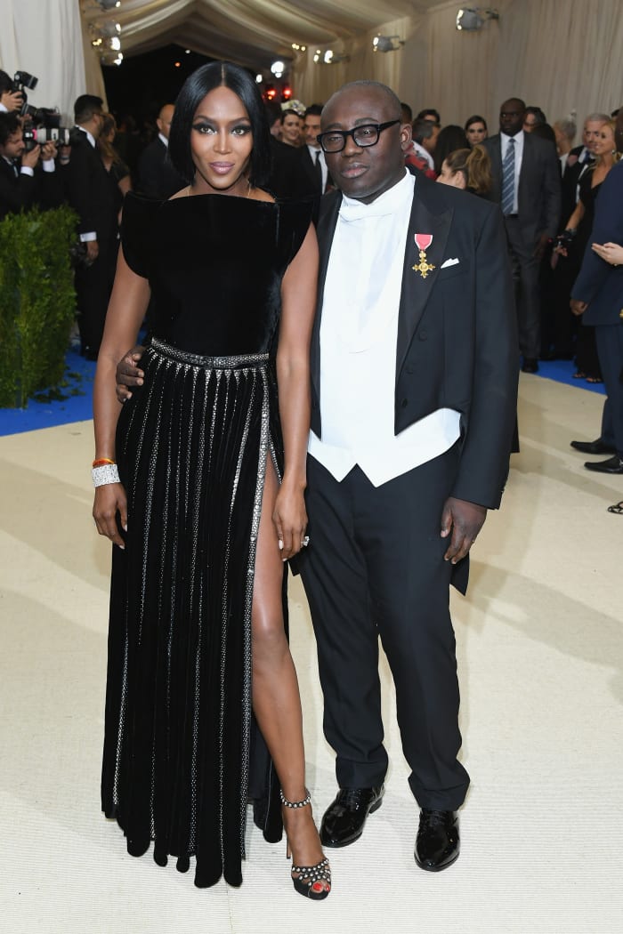 Naomi Campbell and British 'Vogue' editor-in-chief Edward Enninful. Photo: Dia Dipasupil/Getty Images