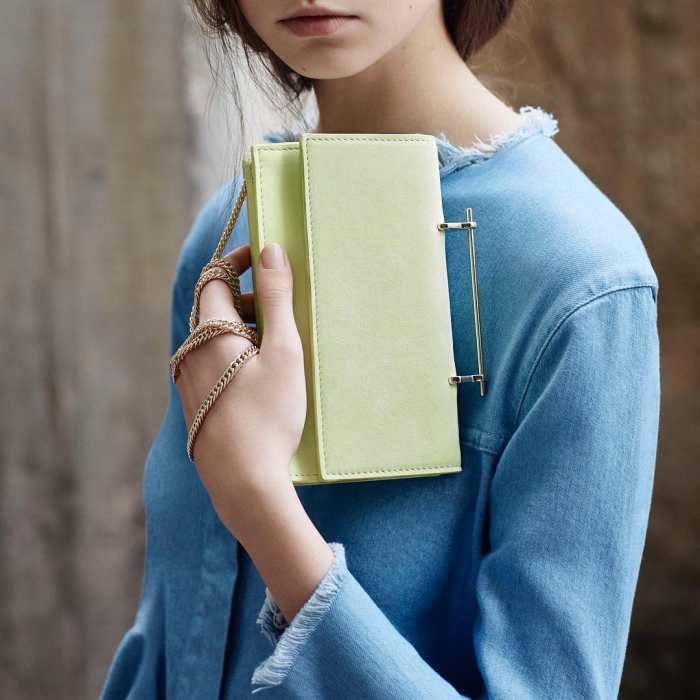 M2Malletier's new Alexia bag in neon yellow suede. Photo: @m2malletier/Instagram
