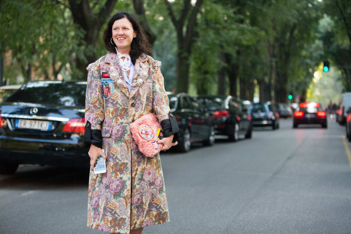 Katie Grand before Prada's Spring 2017 show during Milan Fashion Week. Photo: Melodie Jeng/Getty Images