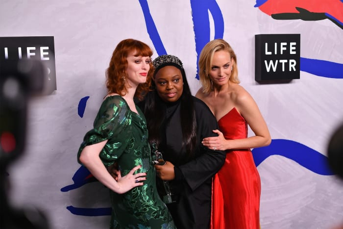 Karen Elson, Pat McGrath and Amber Valletta at the 2017 CFDA Awards in New York City. Photo: Dia Dipasupil/Getty Images for LIFEWTR