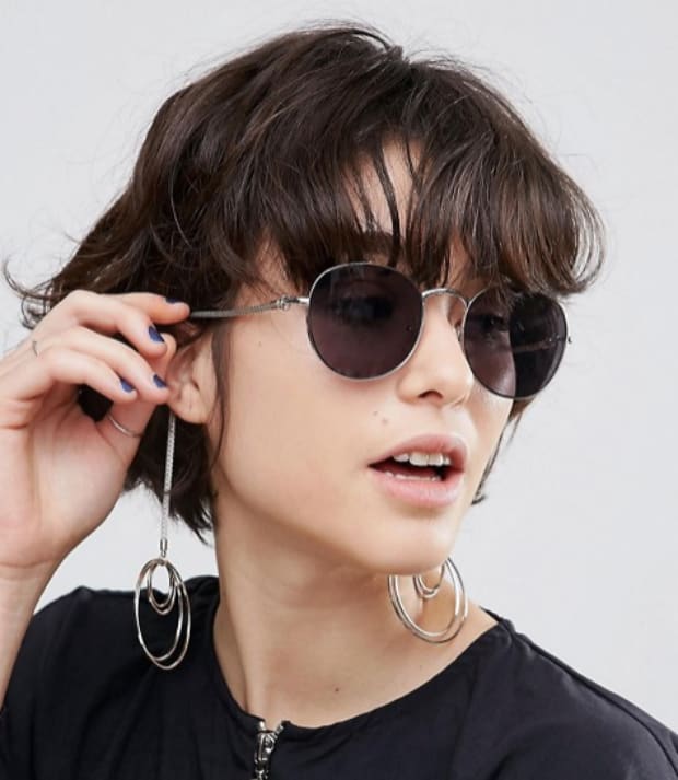 ASOS round sunglasses with hoop earrings, $20.50 (from $26), available at ASOS.