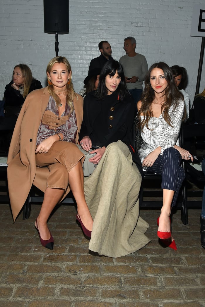 Danielle Bernstein, Athena Calderone and Arielle Charnas front row at the Hellessy Fall 2017 show. Photo: Ben Gabbe/Getty Images