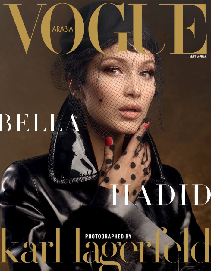 Bella Hadid on "Vogue" Arabia's September 2017 issue. Photo: Karl Lagerfeld/Courtesy of "Vogue" Arabia