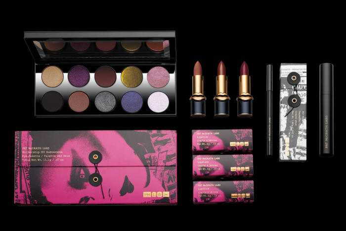 The Pat McGrath Labs Mothership III Subversive Eye Palette, LuxeTrance Lipsticks, PermaGel Ultra Glide Eye Pencil and Dark Star Mascara. Photo: Courtesy of Pat McGrath Labs