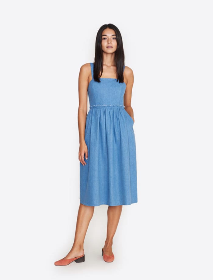Bird denim sundress, $325, available at Bird