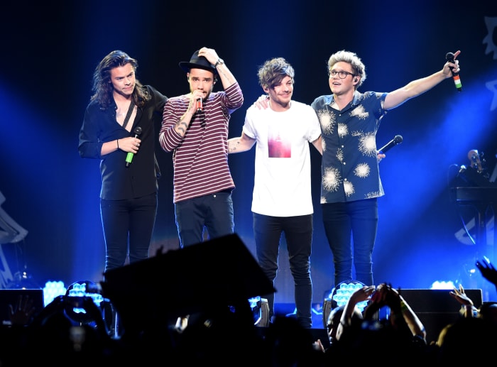 One Direction (Harry Styles, Liam Payne, Louis Tomlinson and Niall Horan) perform during 106.1 KISS FM's Jingle Ball in December 2015 in Dallas. Photo: Cooper Neill/Getty Images
