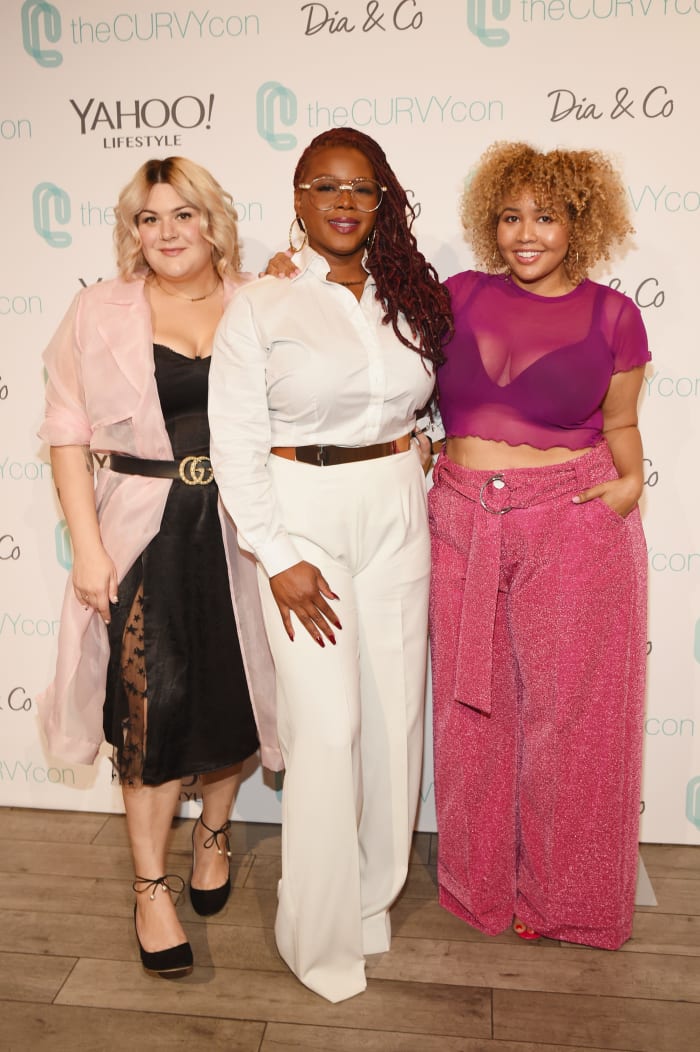 Nicolette Mason, Claire Sulmers and Gabi Gregg at the 3rd annual theCURVYcon presented by Dia&co. Photo: Bryan Bedder/Getty