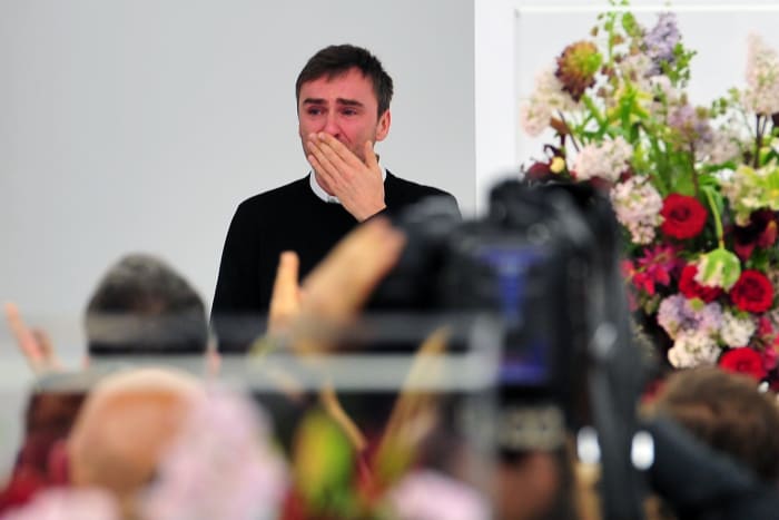 Raf Simons at Jil Sander's fall 2012 runway show during Milan Fashion Week. Photo: Giuseppe Cacace/AFP/Getty Images