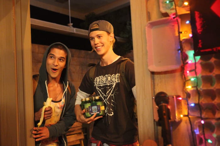 Gordon Greenleaf (Tyler Posey of "Teen Wolf") and Hunter Calloway (Austin Butler) bro out in their Canada best. Photo: Yoga Hosers
