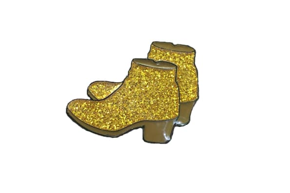 Milly Pins Gold Booties Enamel Pin, $8.50, available at Etsy.