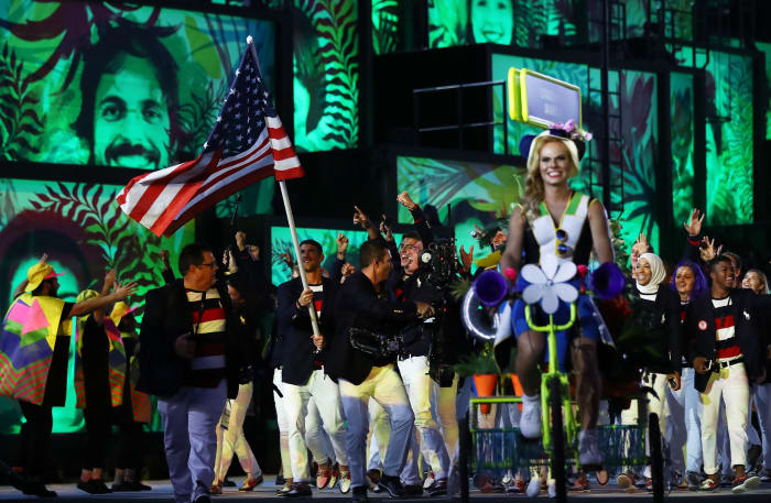 The U.S. at the Parade of Nations at the 2016 Summer Olympics in Rio de Janeiro, Brazil on Friday. Photo: Ezra Shaw/Getty Images