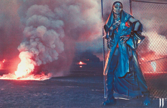 An all-around winner: Rihanna in 'W' photographed by Steven Klein, styled by Edward Enninful and makeup and tattoos by Pat McGrath. Photo: Steven Klein/W