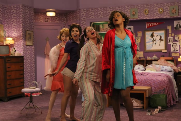 Keke Palmer as Marty (far right) in the top layer of her three-layered costume by William Ivey Long. "I’m sort of known for this," he says. "Transformations are us." Photo: Michael Becker/FOX