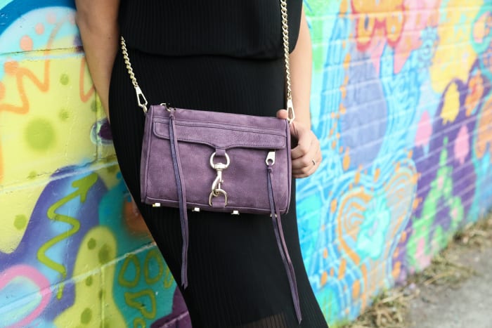 Rebecca Minkoff "Mini M.A.C. Crossbody" in Aubergine. Photo: Nina Frazier Hansen/Fashionista
