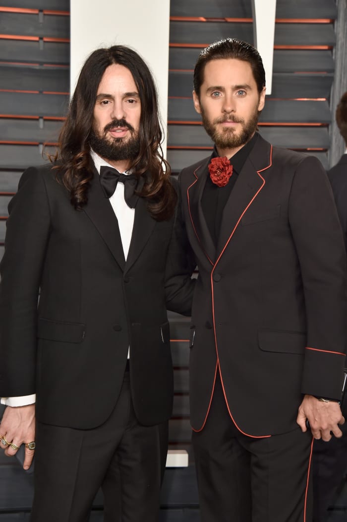 Pretty sure Jared Leto knows how to pronounce 'Michele' correctly. (Alessandro Michele and Leto at the 2016 Vanity Fair Oscar Party). Photo: Pascal Le Segretain/Getty Images
