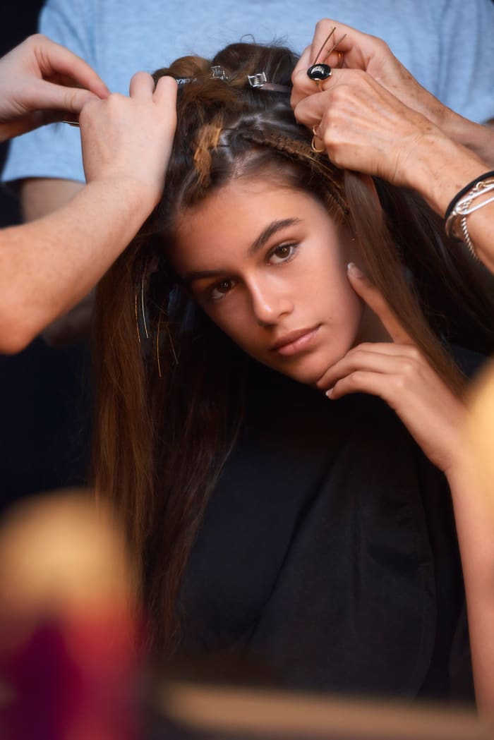 Behind the scenes of Kaia Gerber's spring 2017 Marc Jacobs Beauty campaign. Photo: Courtesy of Marc Jacobs Beauty